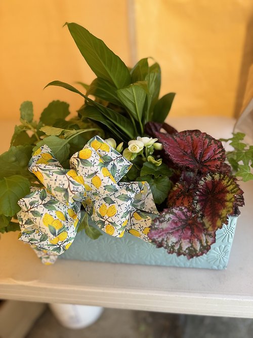 Blue Metal Garden Planter