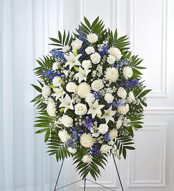 Blue &amp; White Sympathy Standing Spray