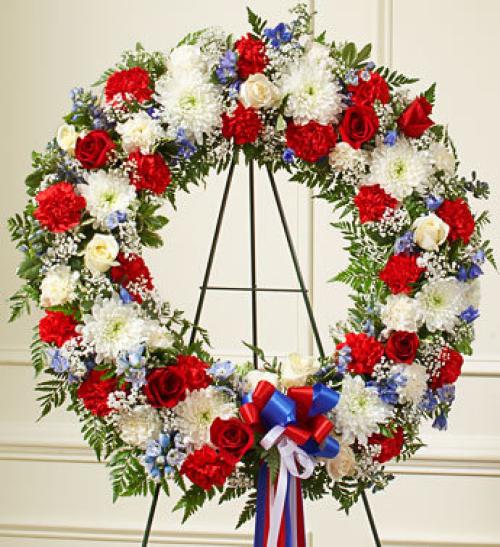 Red, White &amp; Blue Standing Wreath