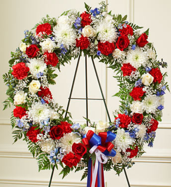 Red, White &amp; Blue Standing Wreath