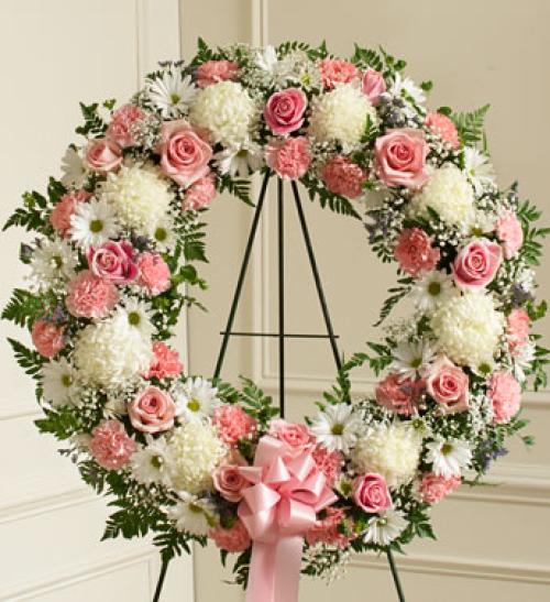 Pink &amp; White Standing Wreath