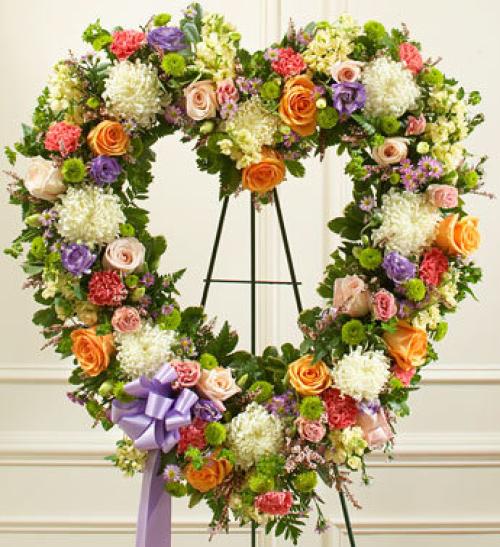 Pastel Floral Heart Tribute