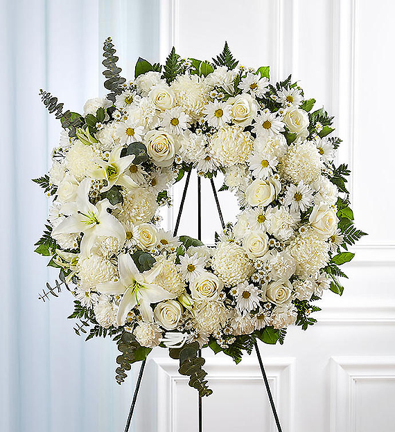 Serene Blessings&trade; Standing Wreath- White