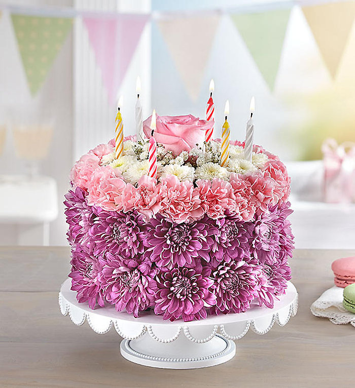 Birthday Wishes Flower Cake&trade; Pastel