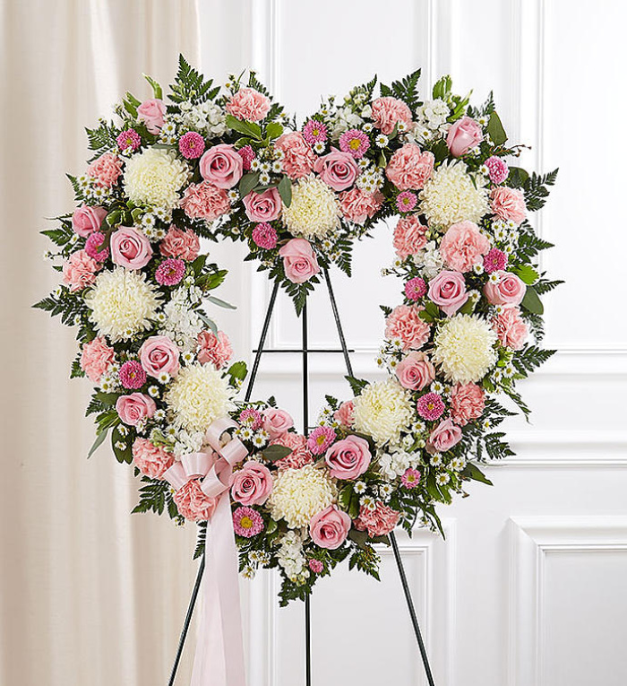Floral Heart Tribute- Pink
