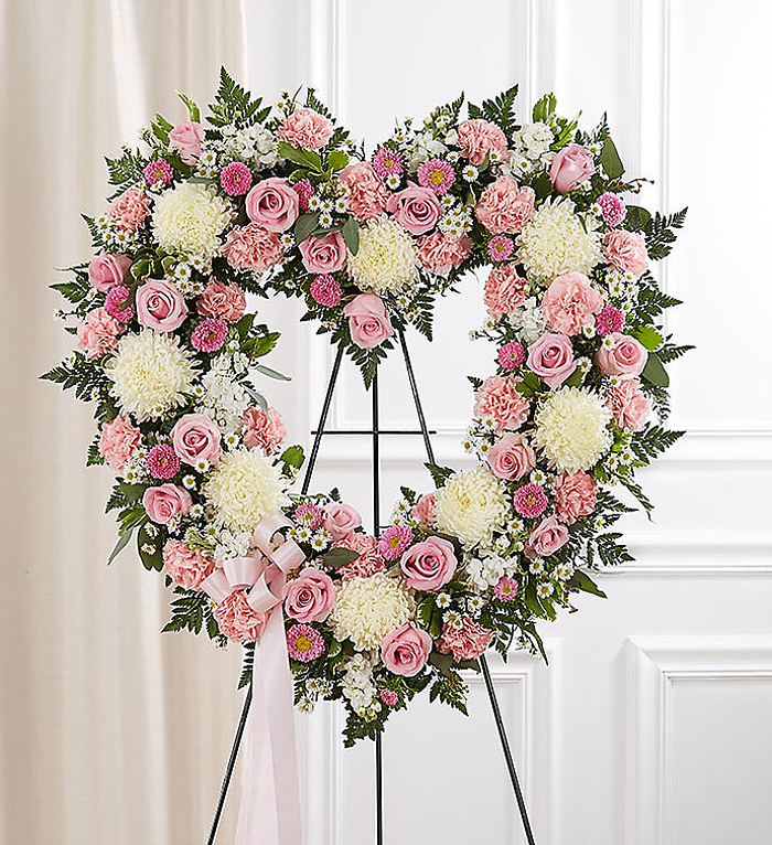 Floral Heart Tribute- Pink